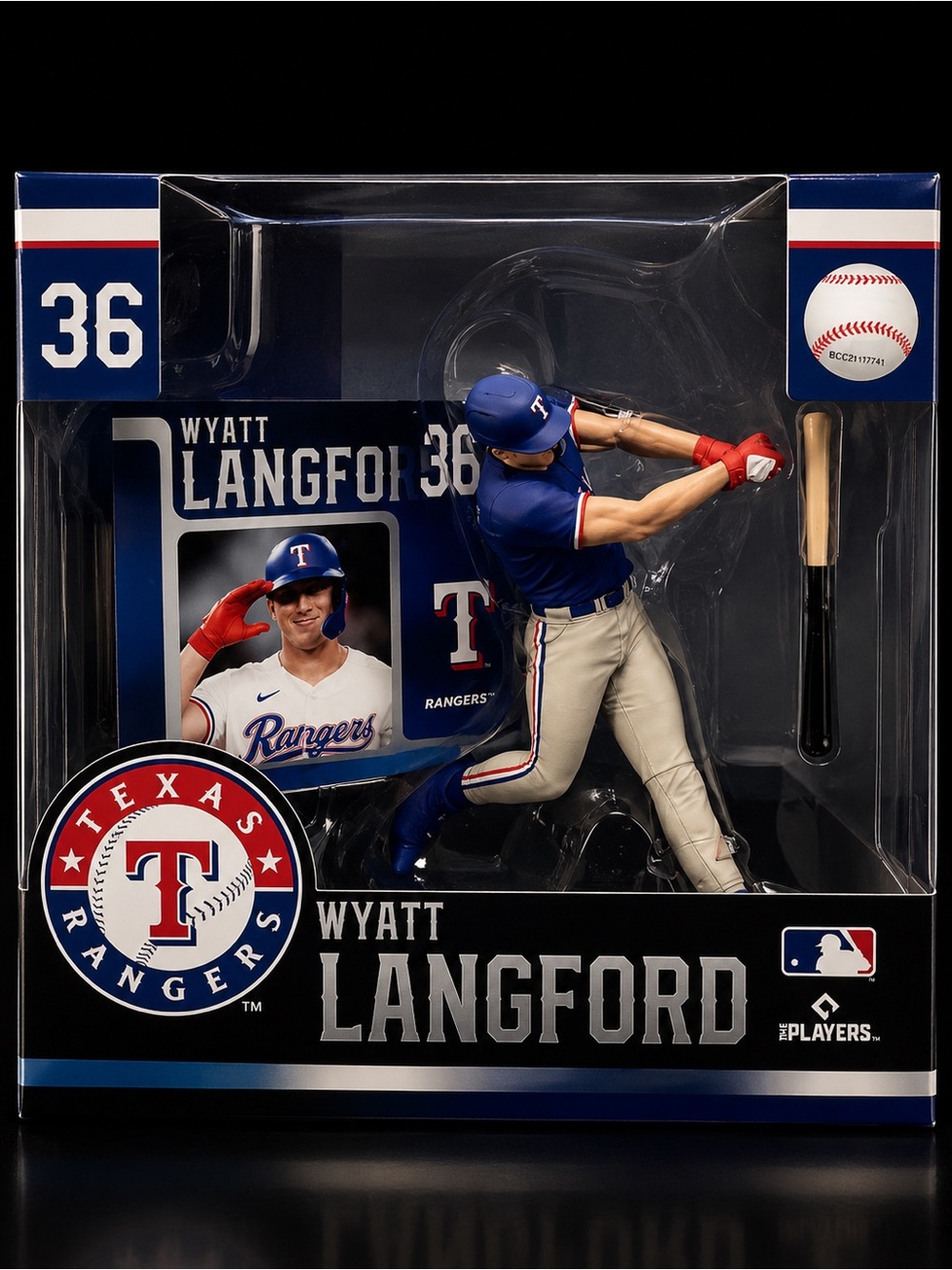 Wyatt Langford Texas Rangers Action Figure - Blue & White